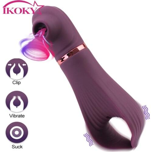 Goods for Adults Couples Sex Toy 7 Vibrations 7 Sucking Nipple Vagina Sucker Powerful Sucking Vibrators Clitoris Stimulator