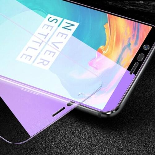 JGKK 2.5D Tempered Glass For Oneplus 3 5 5T 6 6T 7 Oneplus6 6T 1+ 7 Anti-blue Ray Purple Light Protective Film Screen Protector