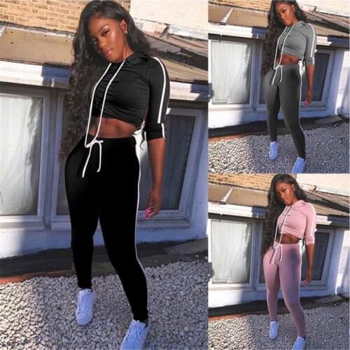 Autumn Winter Two Piece set Women tracksuit Long Sleeve Crop Top Sweatshirt Pant Sweat suit Elegant Ladie Streetwear 2 Piece set