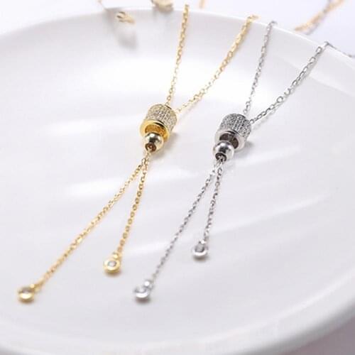 Women Necklace Elegant Electroplated Pendant Silver Plated Adjustable Neck Chain for Daily Wear