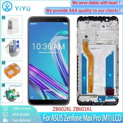 5.99" For ASUS Zenfone Max Pro M1 LCD Touch Screen Digitizer Assembly Frame Replacement For ASUS Zenfone ZB602KL ZB601KL Display