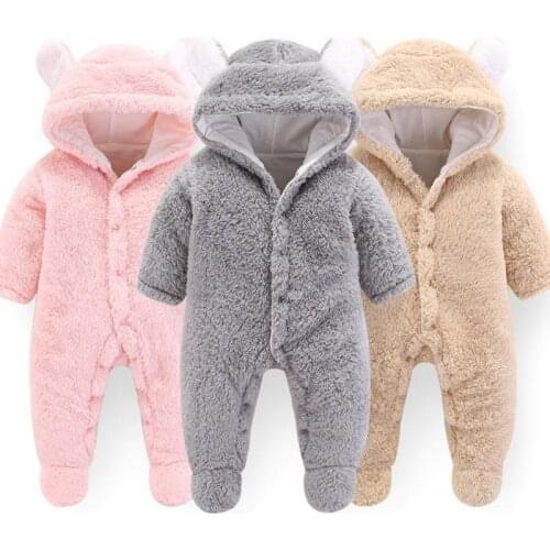 Winter Clothes For Baby Infant Girls Overalls Newborn Baby Wool Costume Baby Romper For Baby Boys Jumpsuit Toddler Clothing 3 M