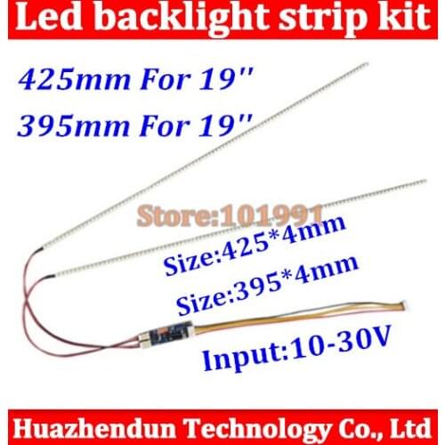 1pcs 19'' 425mm 1PCS 395mm 19inch Adjustable brightness led backlight strip kit,Update inch LCD ccfl panel to LED backlight