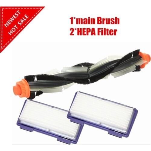 1pcs Replacement Combo Roller Brush+HEPA Filter*2 for Neato XV-21 XV Signature Pro XV-11 XV-12 XV-15 Curved Combo Roller Brushes
