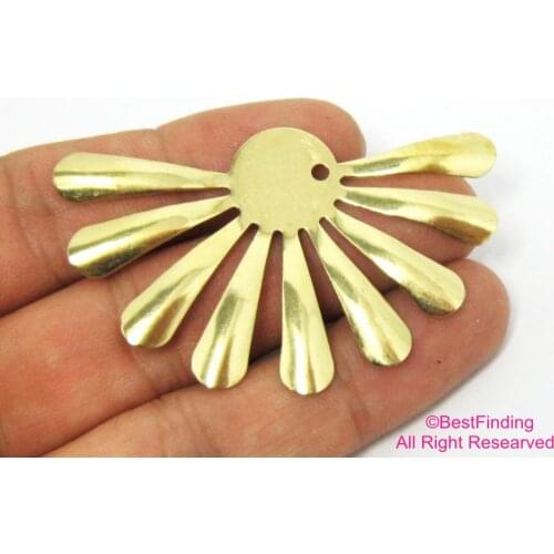 10pcs Brass pendant 58.5x36mm Raw brass sunny charm 1 hole R412