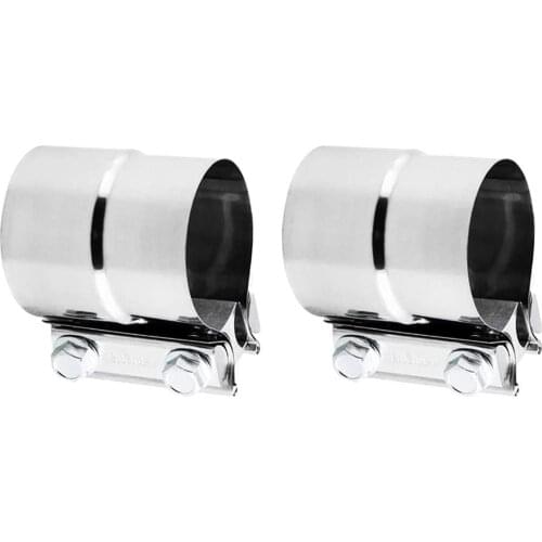 2.25"Turn To 2.5" Stainless Exhaust Band Hose Clamp Staged Lap Joint Clamp 2pcs