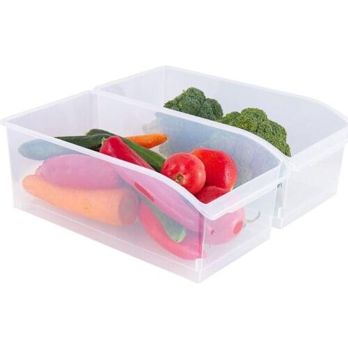 2PCS/PACK Clear Multi-functional Kitchen Fruits Food Storage Box Desk Organizer DQ9021-6
