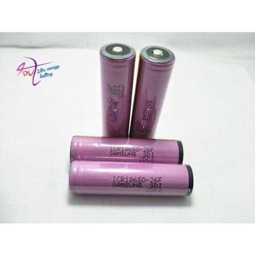2pcs/lot 100% New Original 18650 ICR18650-26FM 2600mAh Li-ion 3.7 V Rechargeable Battery