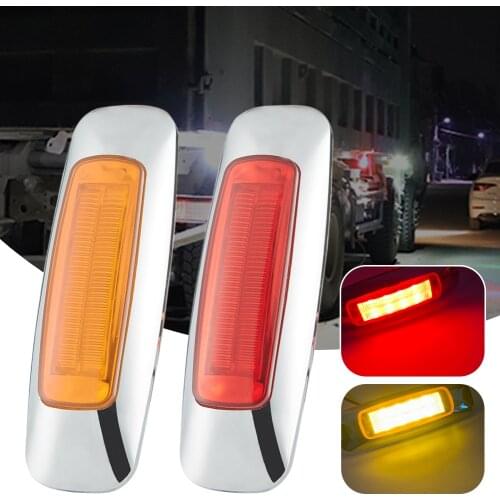 Wholesale 2/4/10PCS 8LED 12V/24V Waterproof Side Taillights Side Marker Lights Electroplated Car External Lamp For Car Truck
