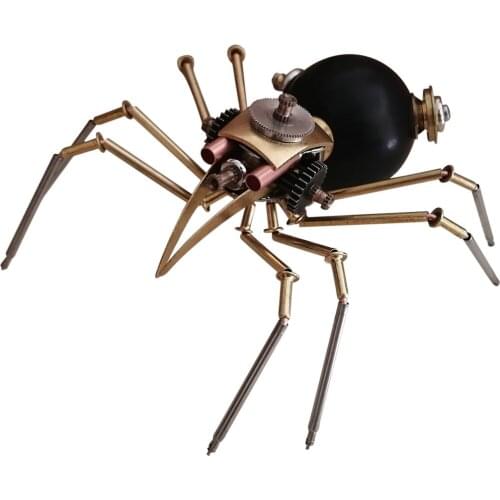 3D Metal Mechanical Assembled Black Spider Testa Handicrafts Mechanical Model for Home Decor Model Building Kits