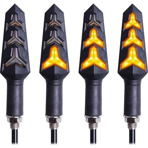 4PCS Motorcycle Turn Signal Light Built Flasher Relay 12LED Flowing Turn Signals Motorbike Turning Indicators 12V Waterproof