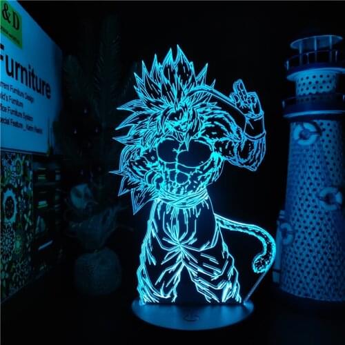 Anime 3D Lamp Dragon Ball Z Goku Super Saiyan 5 LED Nightlight Dragon Ball Super Son Goku Light For Kid Bedroom Decor Manga Gift