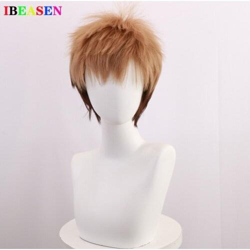 Attack on Titan Jean Kirstein Short Layered Brown Mix Dark Heat-resistant Synthetic Hair Pelucas Costume Cosplay Wig+ Wig Cap