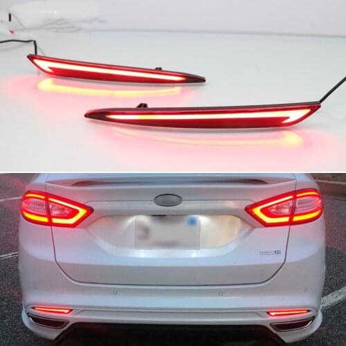 Car LED Rear Bumper Lamps For Ford Fusion Mondeo 5 MK5 2013 2014 2015 2016 2017 2018 Brake Reflector Fog Lights Taillights