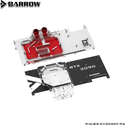 BARROW Double Cooling Water Block use for EVGA RTX3090/3080 FTW3 ULTRA HYDRO COPPER GAMING GPU card With backplane RadiatorARGB