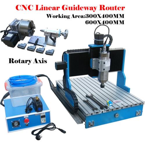 DIY CNC 6040 2200W 4 Axis Milling Engraving Machine CNC 3040 Wood Metal Linear Guideway Router for Woodworking Cutting Engraver