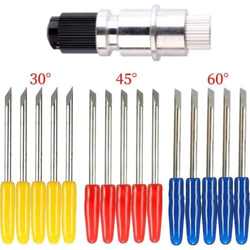Silhouette Cameo Holder + 15Pcs Blades Set Vinyl Cutter Plotter 30 45 60 Degree Accessories Tool
