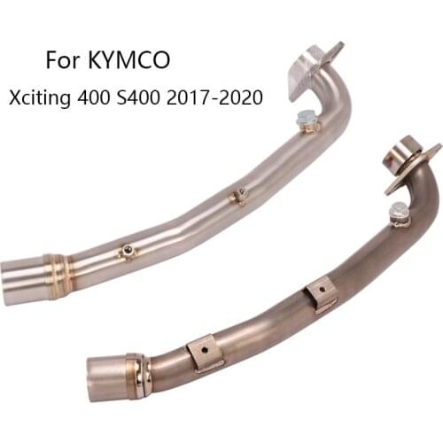 Slip-on Stock Muffler for KYMCO Xciting 400 S400 2017-2020 Exhaust Pipe Motorcycle Header Link Tube with Sensor Hole Titanium