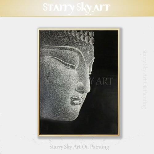 Artist Hand-painted Special Technical Buddha Figure Oil Painting Modern Wall Painting Fine Art Silk Style Buddha Oil Painting