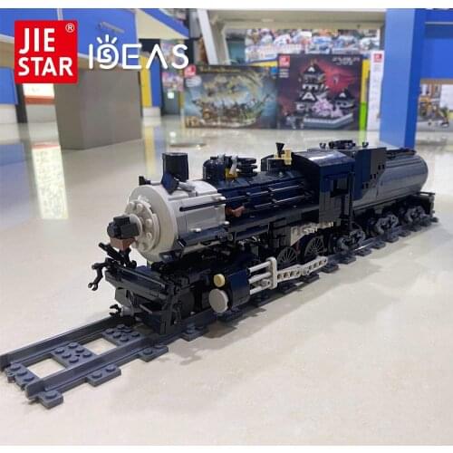 JIESTAR Creatoring Expert Ideas CN 5700 Steam Train Blocks Railway Express Moc Modular Building Blocks Technic Model Toys 59003