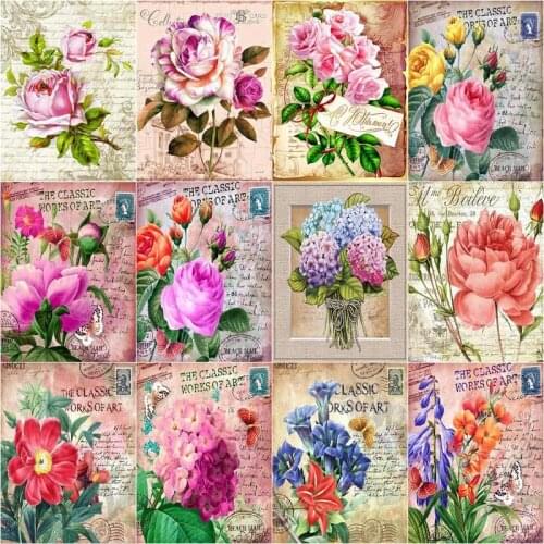 GATYZTORY Oil Painting Flower HandPainted Kits Drawing Canvas Pictures By Numbers Home Decoration DIY Gift 40x50cm
