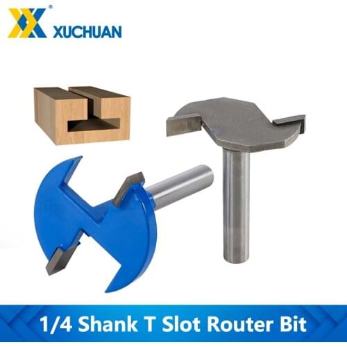 1pc 1/4''(6.35mm) 8mm Shank T-Slot & T-Track Slotting Router Bit Carbide CNC End Milling Cutter Wood Router Bit
