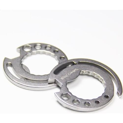 EDCGEAR CreativPortable Tools Outdoor Camping Keychains Key Ring Beer Bottle Opener Stainless Steel Inner Six Angle Tool Silver