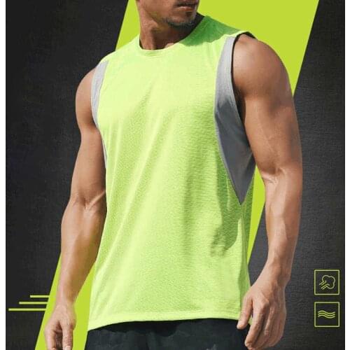 Mens tank top Gym Quick dry fashion Running bodybuilding sport fitness tank top men Breathable Casual sleeveless vest man