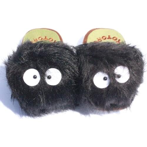 My Neighbor Totoro Dust Bunny Plush Slipper Totoro Slippers 11inches Black For Adult Great Gifts