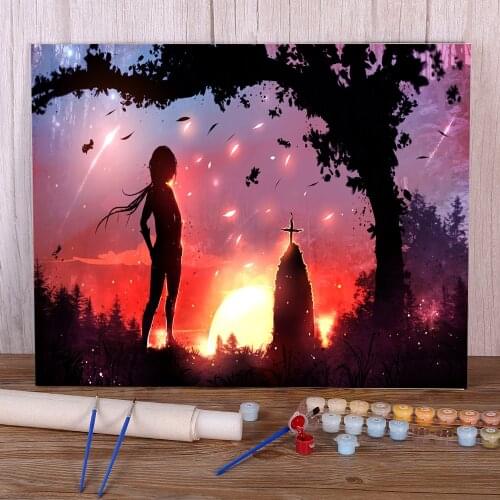 Scenery The Grave Painting By Numbers Complete Kit Acrylic Paints 40*50 Paiting By Numbers Decorative Paintings For Kids Art