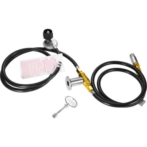 Dophee Fire Pit Installation Kit with 1/2" Chrome Key Valve for Propane Gas Connection 90000BTU
