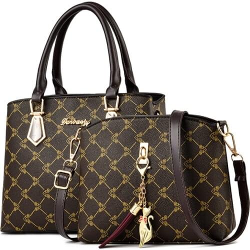 Women Bags Set 2 Pcs Leather Handbag Women Tote Bag Ladies Shoulder Bag for Women 2021 Messenger Bag Sac a Main