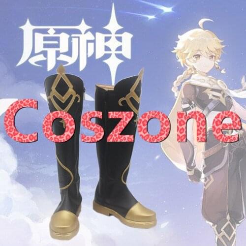 Genshin Impact Traveler Aether Cosplay Shoes Boots Halloween Carnival Cosplay Costume Accessories