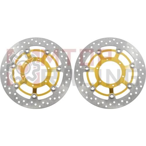 Pair Front Brake Discs for Honda CBR600 F4I (2001-2007) CB900F Hornet (2002-2007 03 04 05) VTX1800 (2002-2008) Gold Brake Rotors