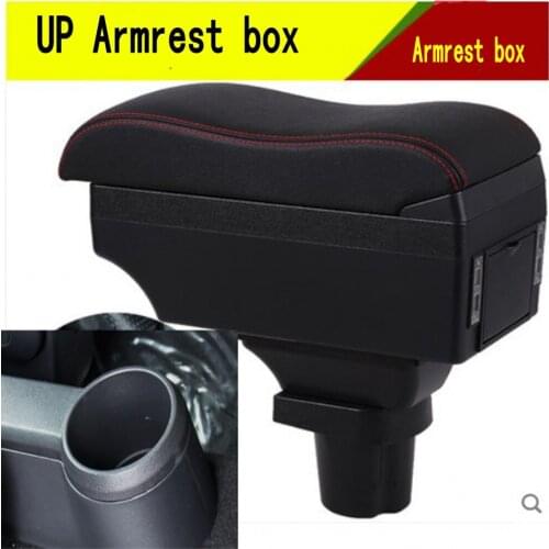 For UP armrest box central Store content Storage box with cup holder USB interface phone holder