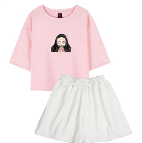 Sweet Pajamas for Woman Sexy Pijamas Girls Sleepwear Home Suit Summer Pyjama Femme O Neck Small Fresh Nightgown Shorts Feminino