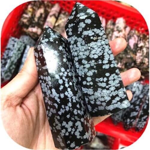 Snowflake Obsidian Wand point Natural Hand Carved Crystal Towers For Healing Reiki
