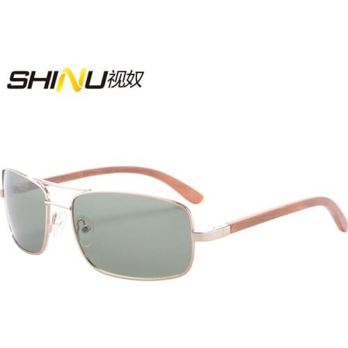 High Quality Metal Frame Wooden Arms Polarized Sunglasses For Women And Men Fashion Shade UV400 Driving Glasses Pilot Goggle