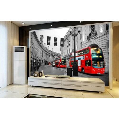 3d wallpaper modern for living room murals Red London Bus Non woven wallpaper Home Decoration