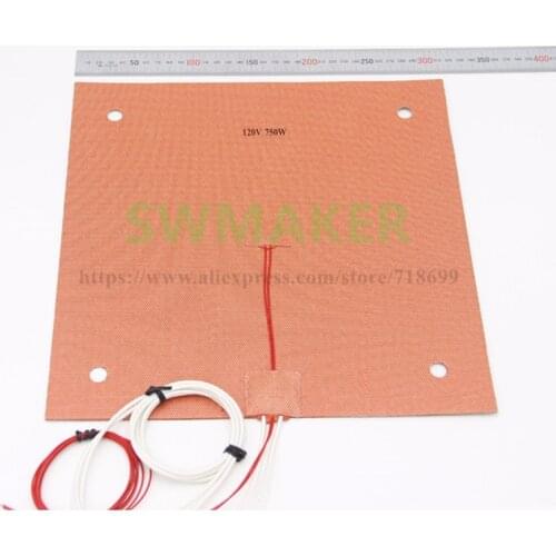 USA Material! Silicone Heater Pad 340x340mm for BLV MGN Cube with 10mm Screw Holes ,Sensor