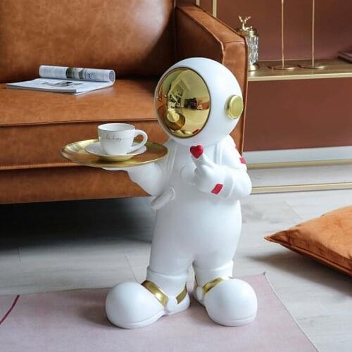 Figurines For Interior Astronaut Tray Landing Large Ornament Resin Plating Home Decor Modern Decoration Statues And Sculptures