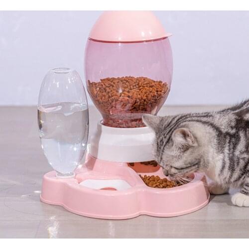 2 in 1 Feeding/water feeding machine Pet Kitten Drink Water Fountain Dispenser Press Food Machine Automatic Dog Cat Food Feeder
