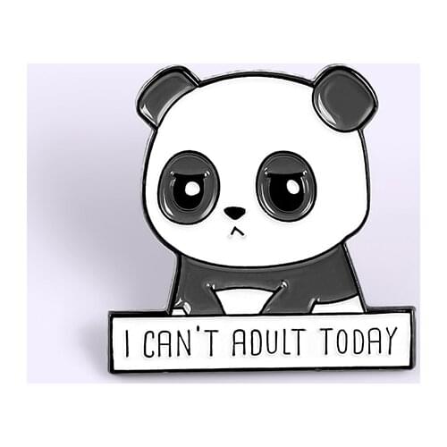 Cartoon animal Panda pins brooches for women Black white panda badge enamel pin backpack lapel pin hat Jackets Jewelry kid gifts