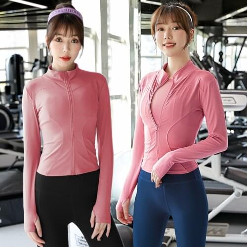 Yoga Sports Jacket Women 2021 New Spring and Autumn Zipper Cardigan Long-sleeved Tight-fitting Running Fitness Casual Top