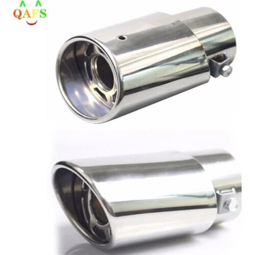 1pair DIY Universal Stainless Steel Car Exhaust Muffler Tip Pipe Chrome Trim Modified Car Liner Pipe Exhaust System