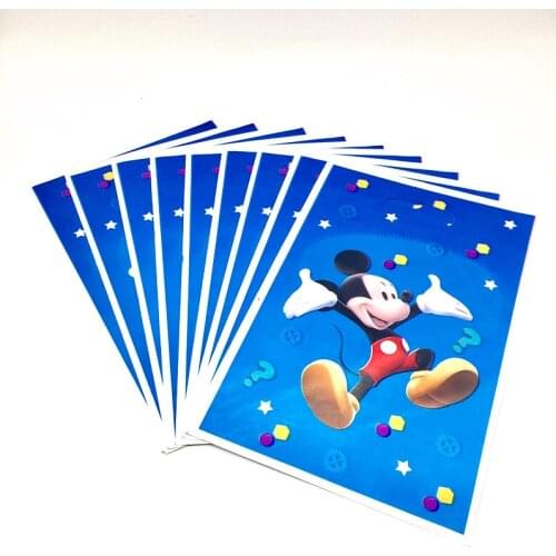 Disney Mickey Mouse 10cs/lot Cartoon Plastic Bag Baby Shower Boy Favors Birthday Party Gift Bag Mickey Candy Snack Bag Supply