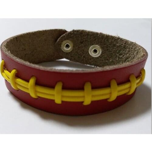 2017 free dhl Softball Baseball Leather Seamed Bracelets Men Jewelry Vintage Braided Leather Bracelets & Bangles For Women