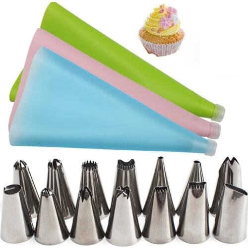 26pcs Pastry bag Flower Set Mouth Cake Pastry tools accessories decoration bakery accessories Nozzle Pastry nozzles cake tools