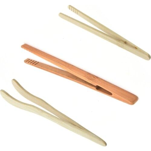 3 Sizes Wooden Tea Tweezer Bacon Tea Clip Tongs Bamboo Kitchen Salad Food Toast