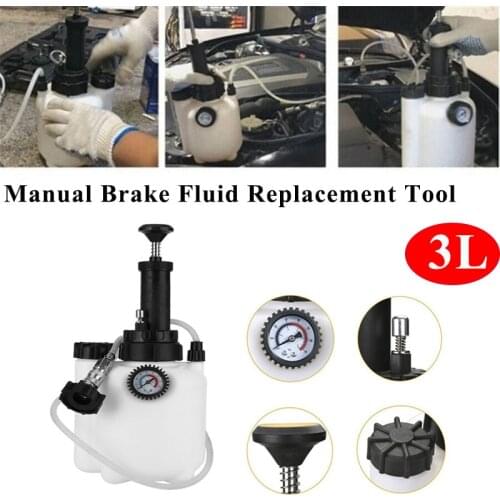 3L Car Manual Brake Fluid Oil Changer Hydraulic Clutch Oil Pump Bleeder Empty Exchange Drained Kit with Adapter Replacement Tool